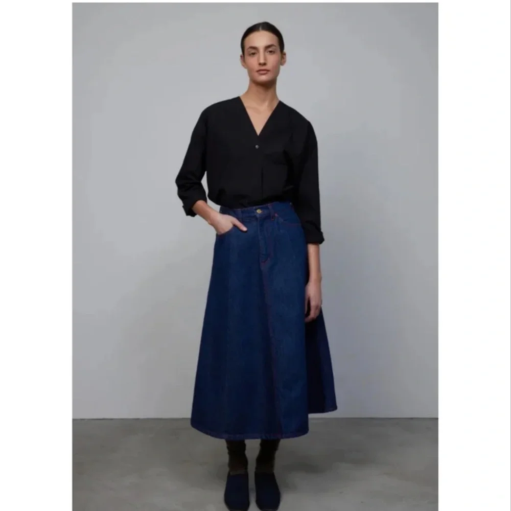 B Sides Simone skirt in Rinse Indigo - Picture 6 of 11